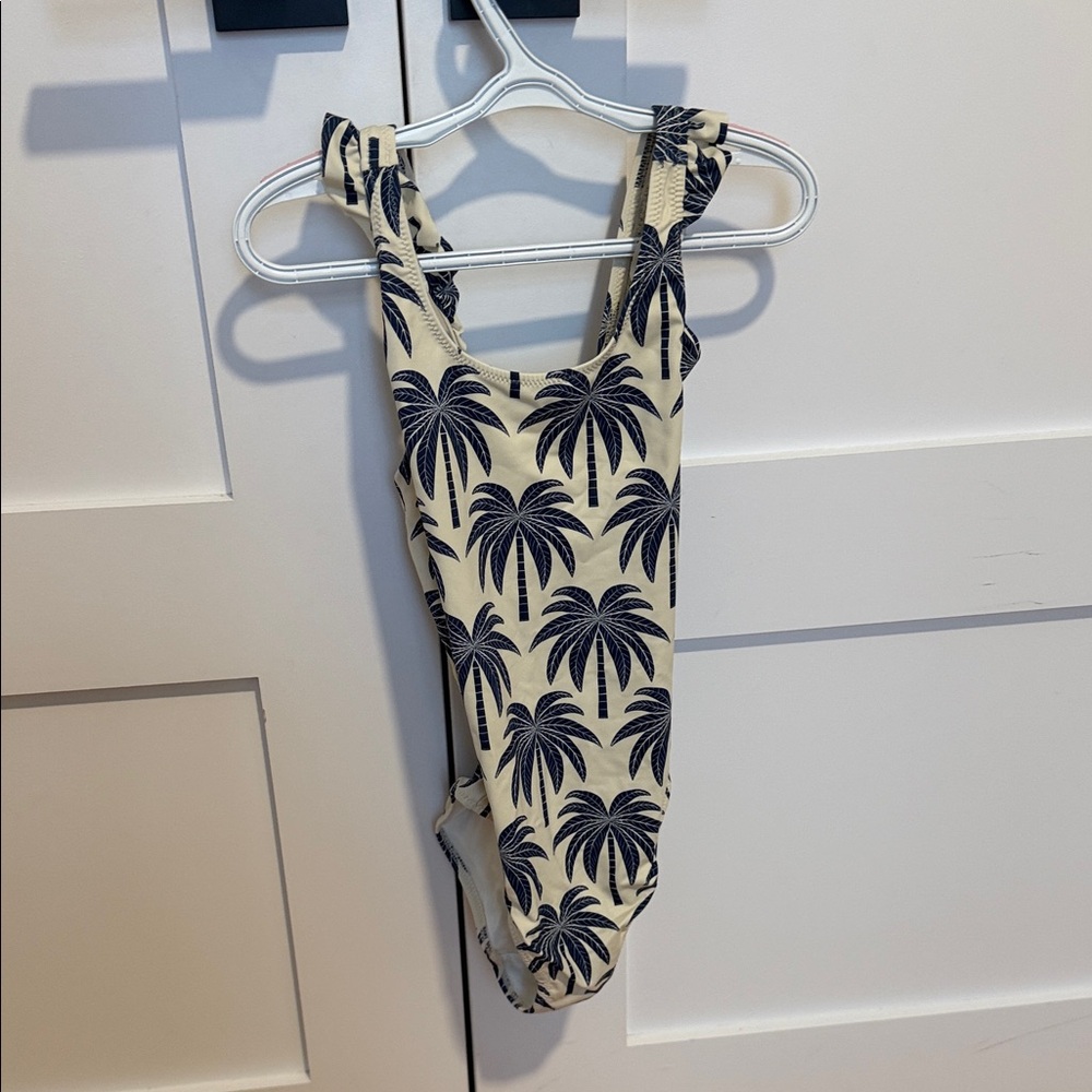 Kids Palm Tree Print One Piece Swimsuit
